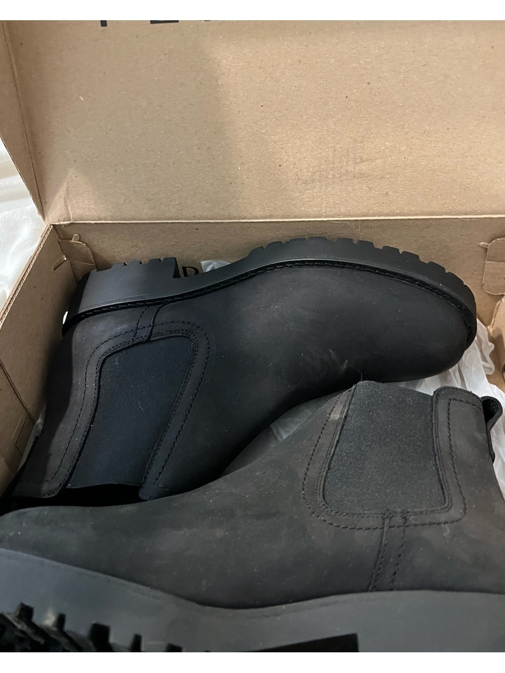 Patina Women’s Black Leather Ankle Boots - Sleek Slip-On Style Size 8.5